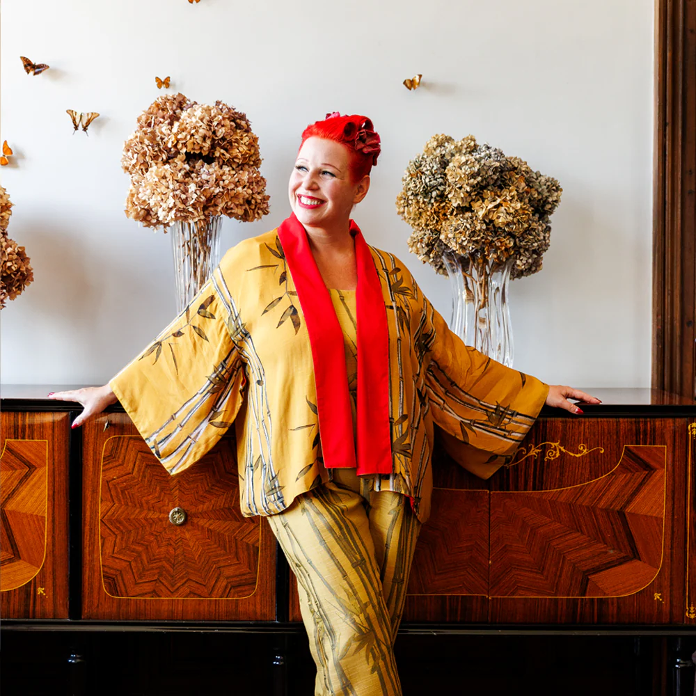 Bamboo Ochre Reversible Kimono - Image 3