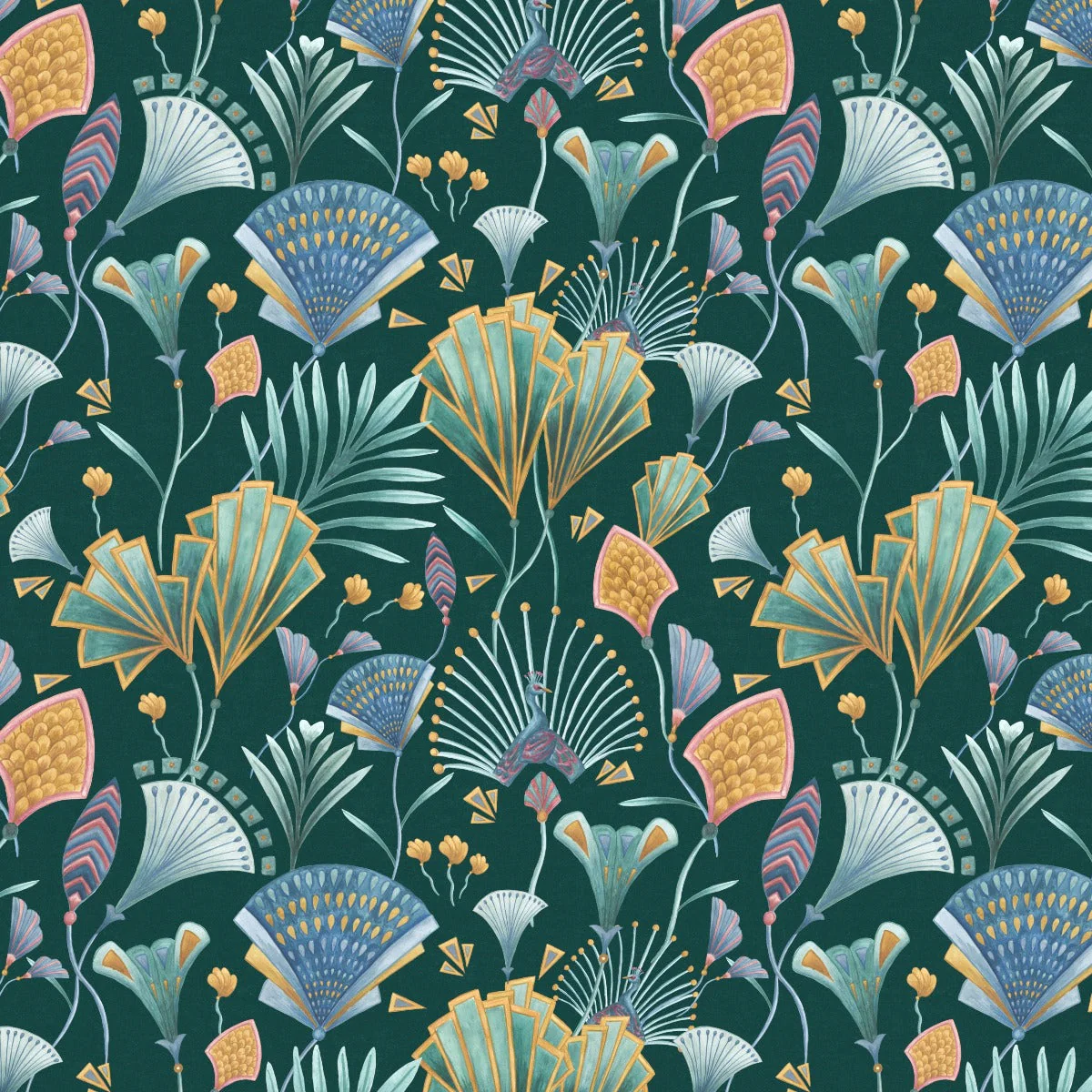 Emerald Fan Fabric
