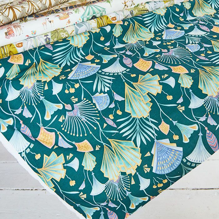 Emerald Fan Upholstery Fabric - Image 3
