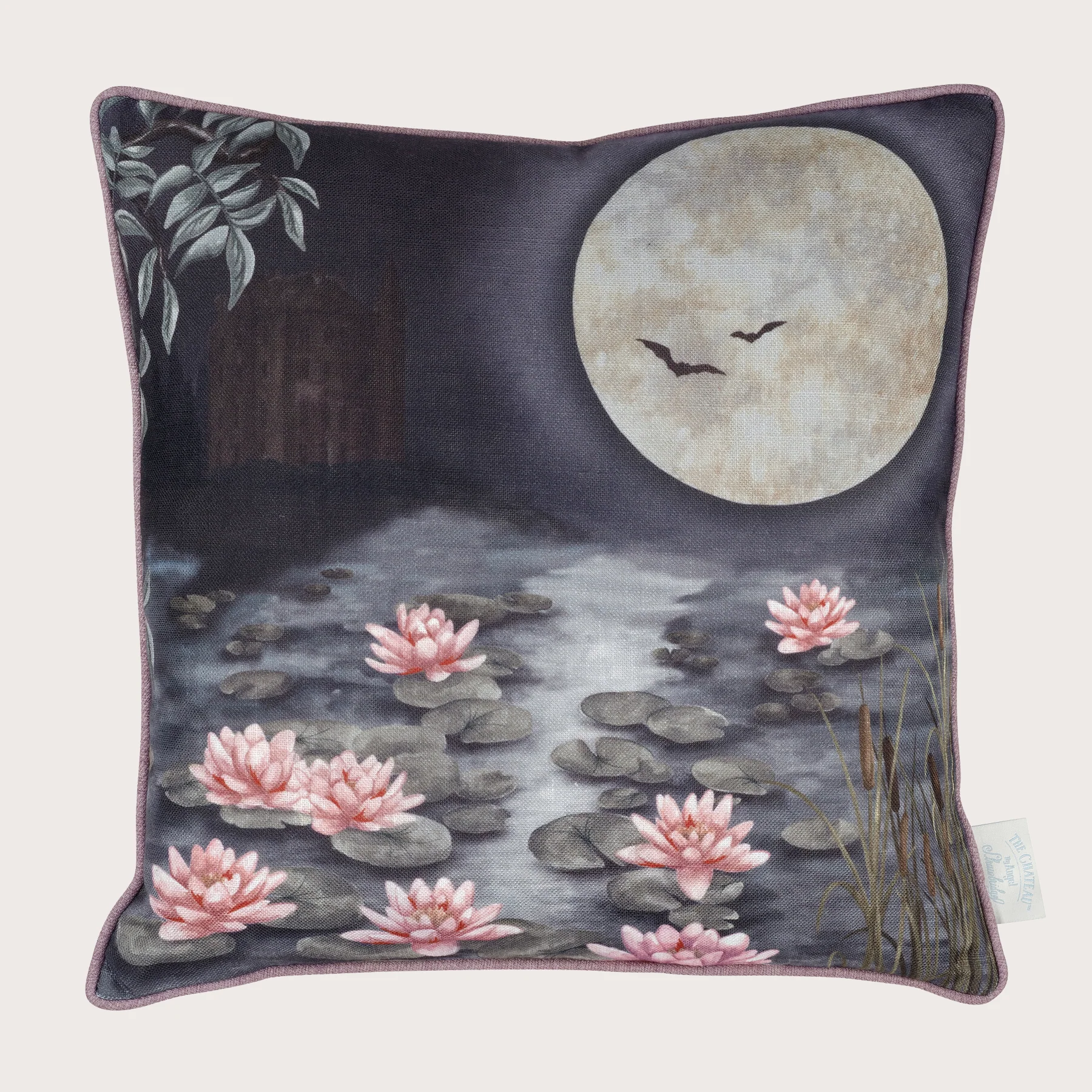 Moonlit Lily Garden Cushion