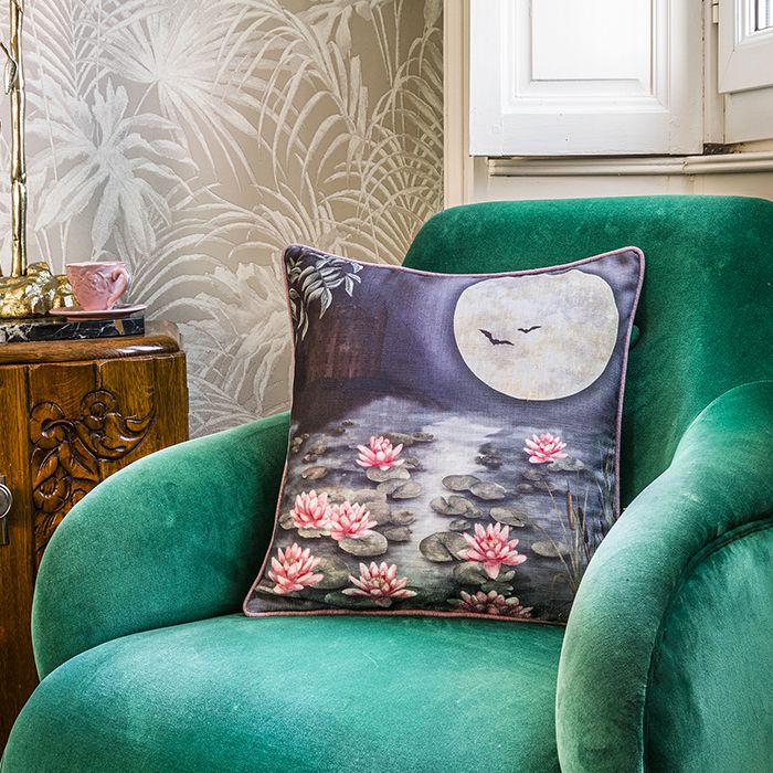 Moonlit Lily Garden Cushion - Image 3