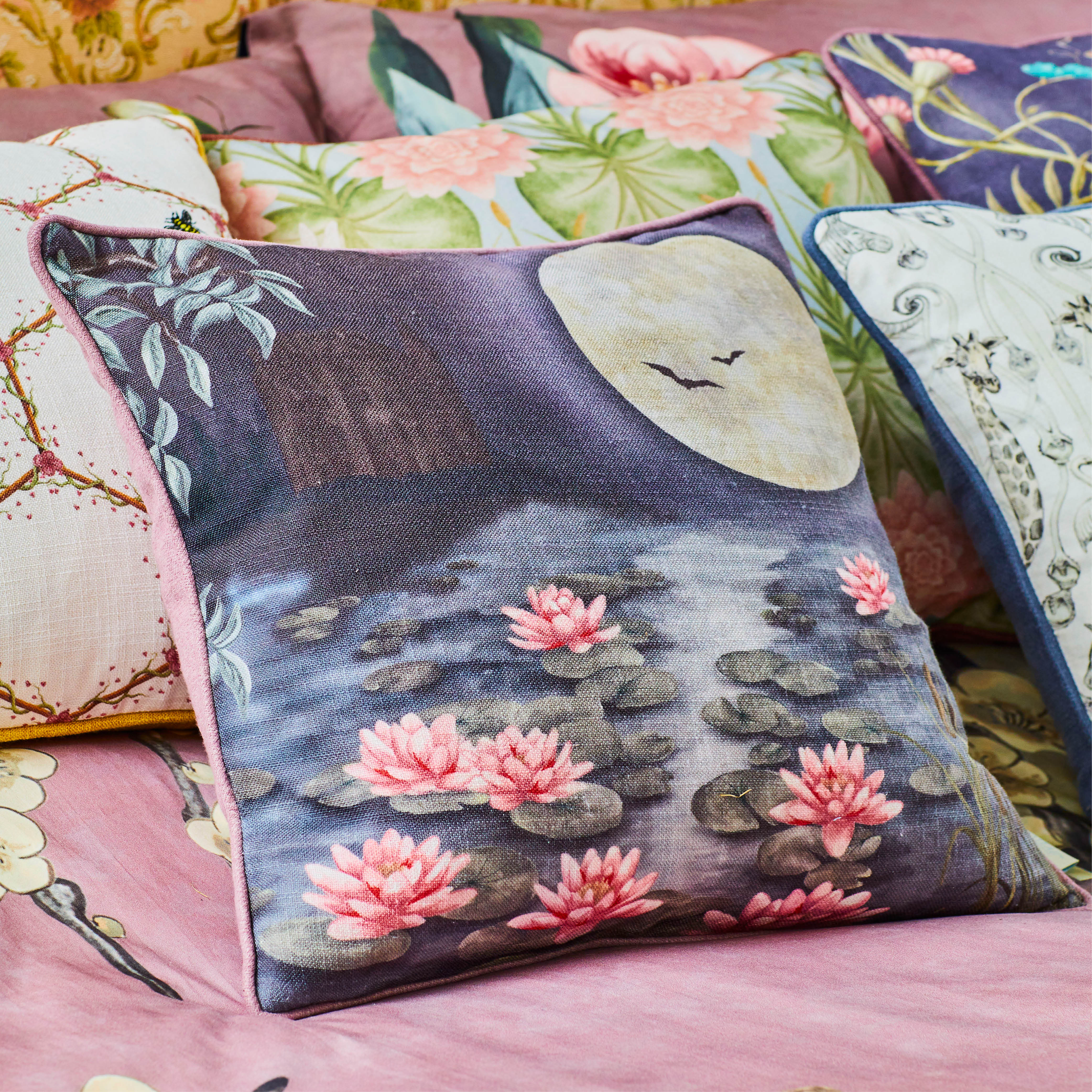 Moonlit Lily Garden Cushion - Image 5