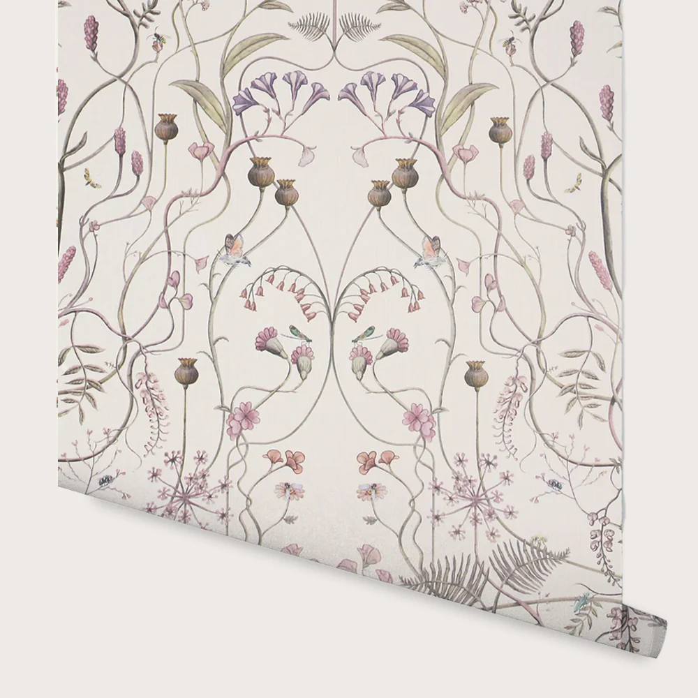 The Wildflower Garden Whisper White Wallpaper