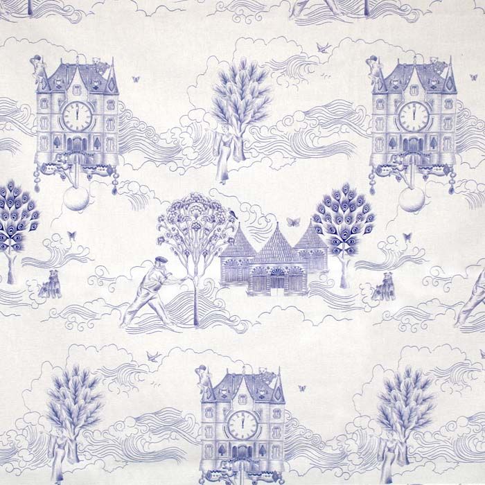 Toile du Chateau Bleu Fabric - Image 2