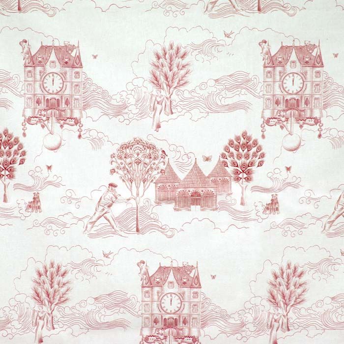 Toile du Chateau Rouge Fabric - Image 2